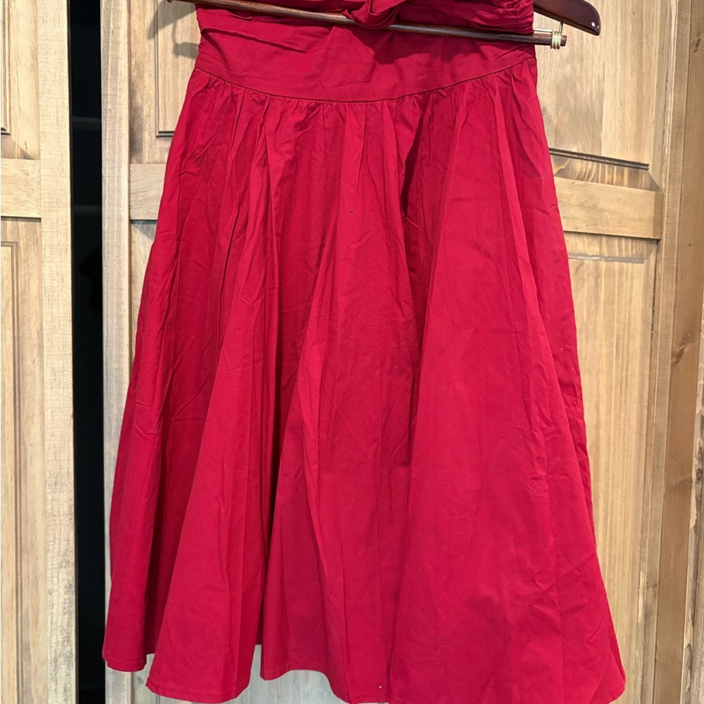 Chicwish Vibrant Red A-Line Skirt